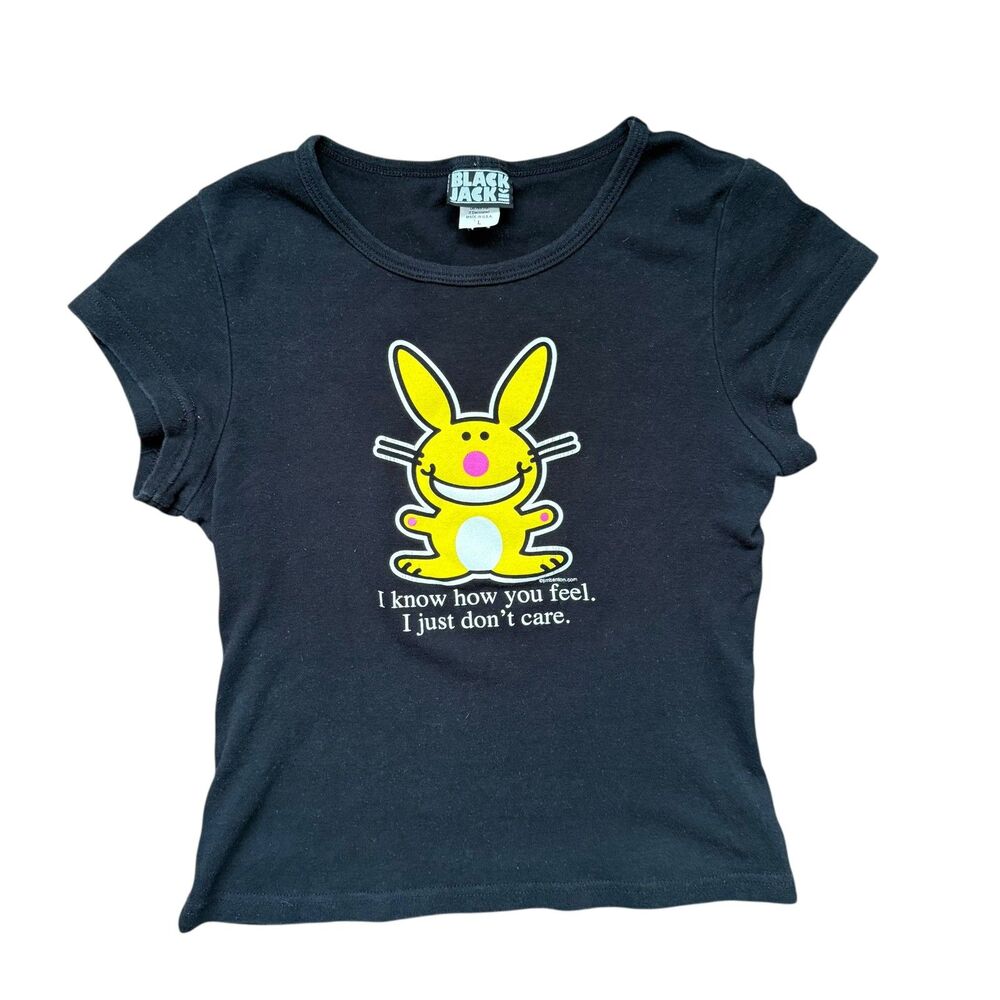 Black Jack Bunny Jim Benton Size L Women's Tee VNTG 90's 2000's 100% Cotton